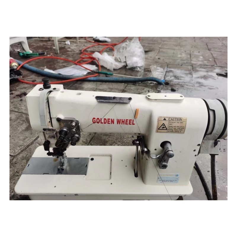 Second Hand Thread Setting Machine Golden Wheel CSL 1720 Double Needle Flatbed Sewing Machine For Sewing Dress Necktie Towel