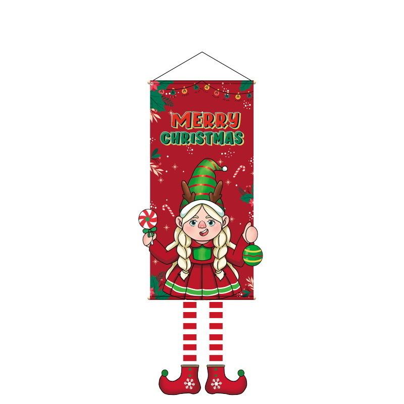 Double sided Christmas Garden flag decoration hanging picture cloth door hanging