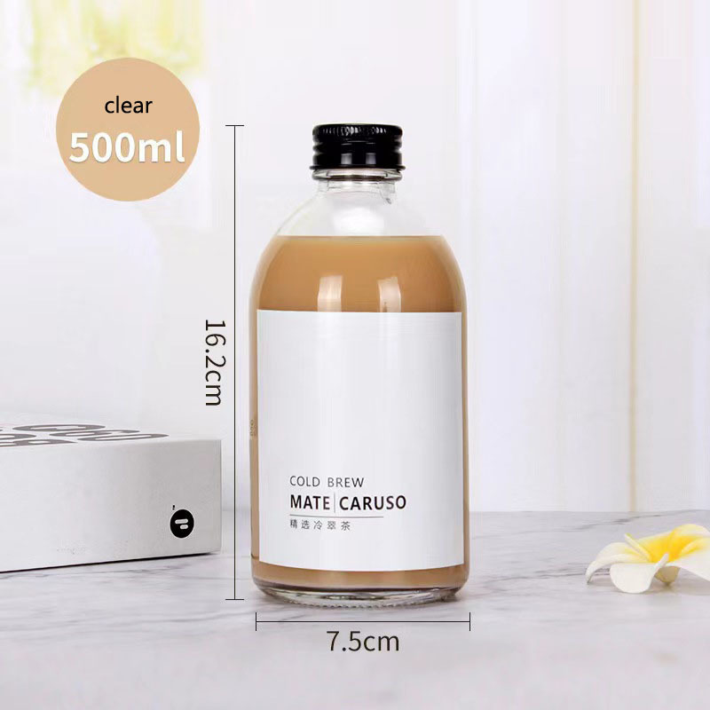 8oz 250ml French Square Juice Glass Bottles Packaging For Beverage With aluminum Lid