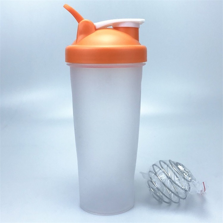 Wholesale Bulk Bottle 400ml 600ml Protein Fitness Gym Water Bottle Plastic Shaker Cup With Stainless steel ball