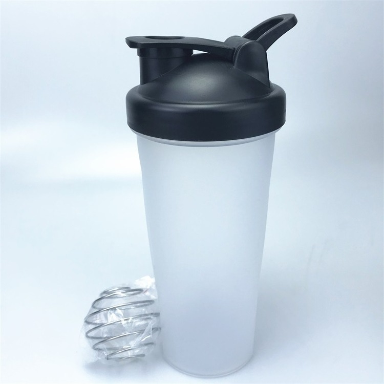 Wholesale Bulk Bottle 400ml 600ml Protein Fitness Gym Water Bottle Plastic Shaker Cup With Stainless steel ball