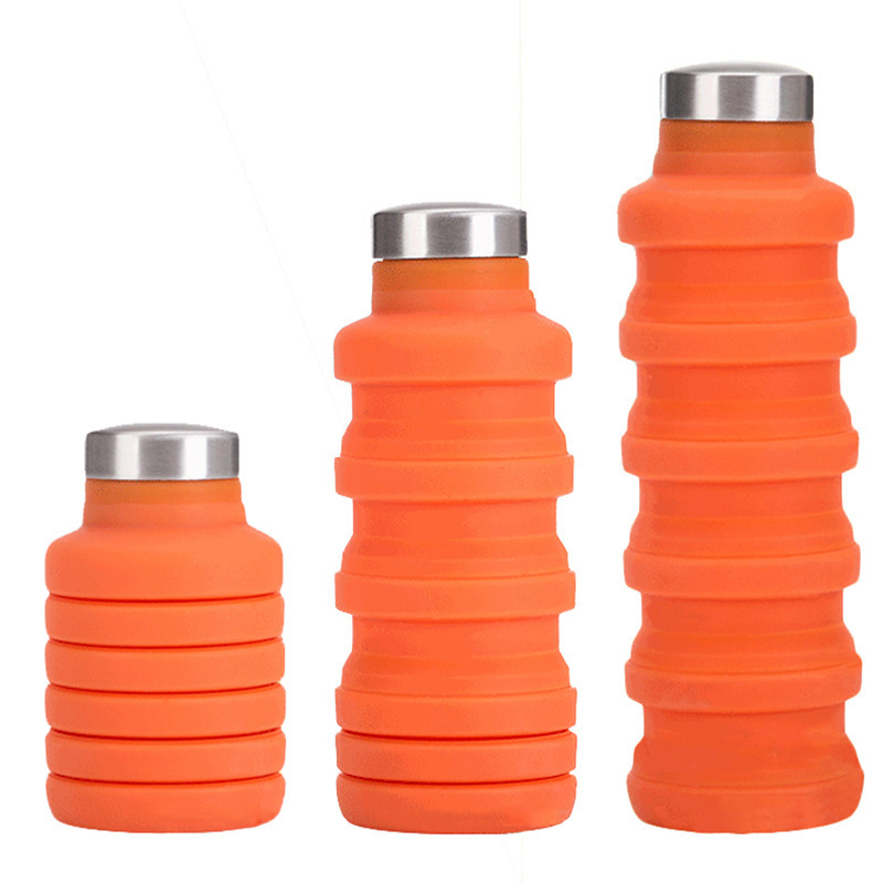 biggest seller drink tea bottled folding Camping silicone ring water bottle holder with beads for kids