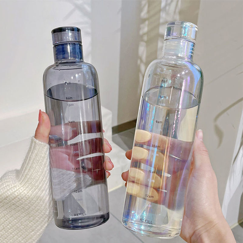 Water bottle custom logo sports summer women's frosted portable cup men's plastic tea cup transparent water bottle