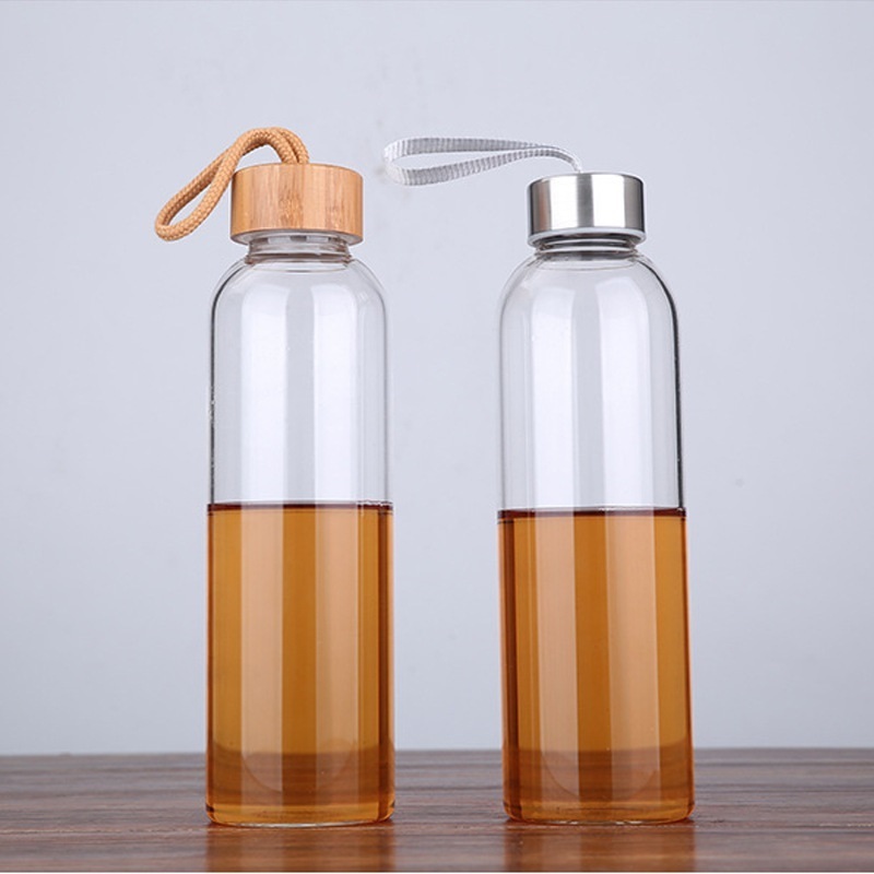 500 ml 750 ml 1000 ml transparent screw lid  voss water glass bottle for juice  water borosilicate frosted glass water botte