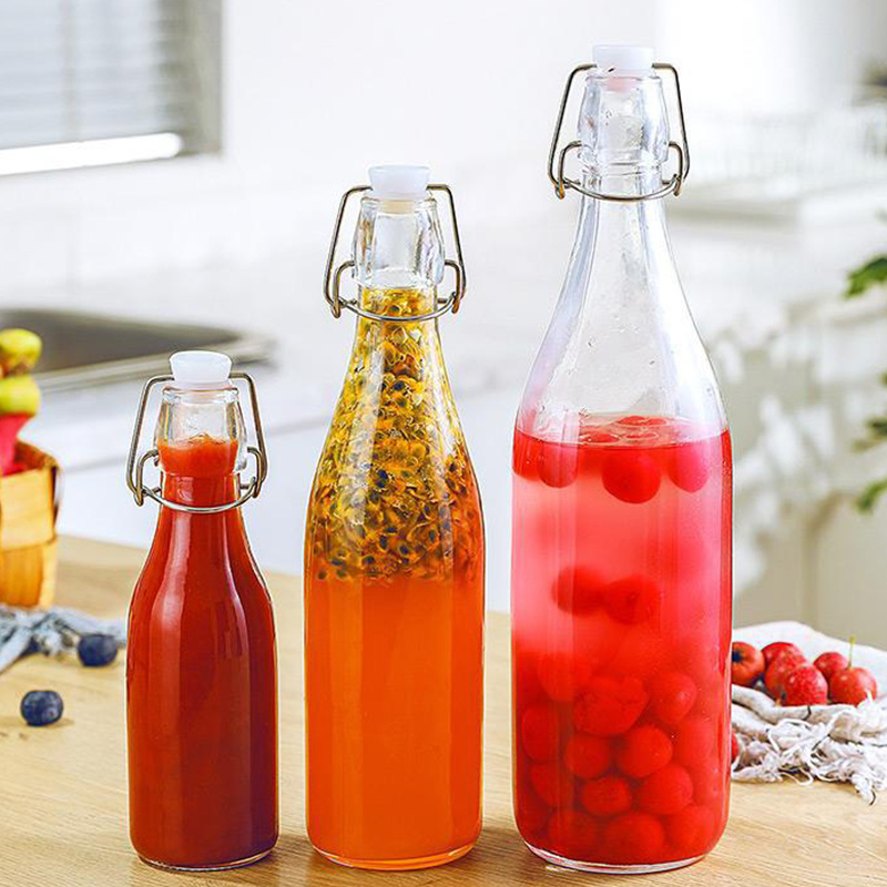 2021 500ml 1 liter swing top glass bottle for fruit juice and other beveage hot sale