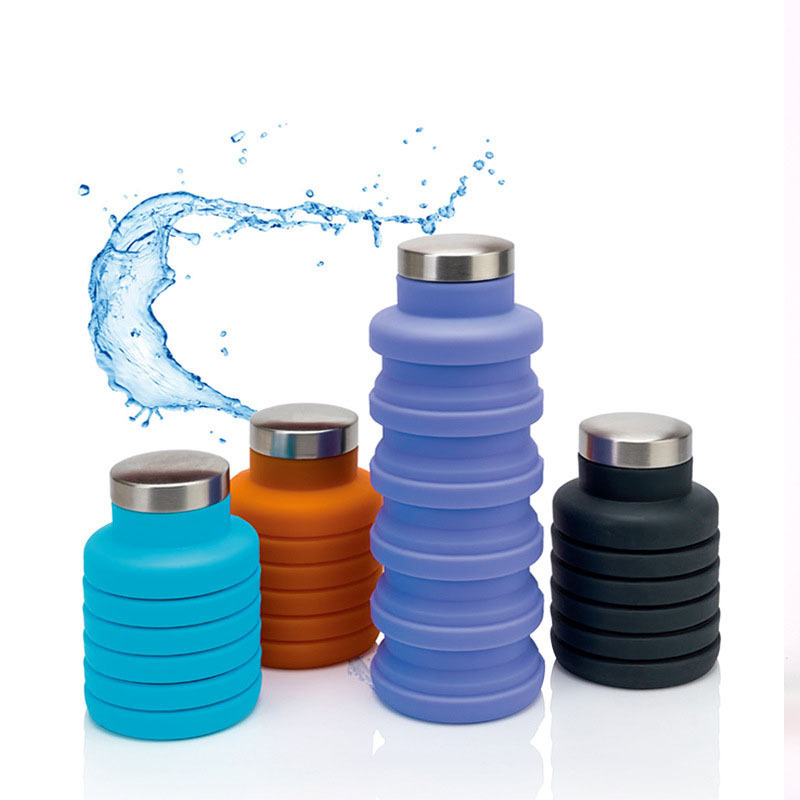 biggest seller drink tea bottled folding Camping silicone ring water bottle holder with beads for kids