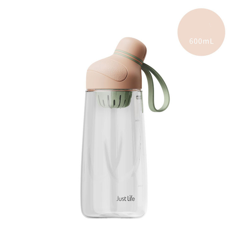 600 ml Sport Fruit Lemon Juice Drinking Bottle Clear Plastic Water Bottle with Tea filter