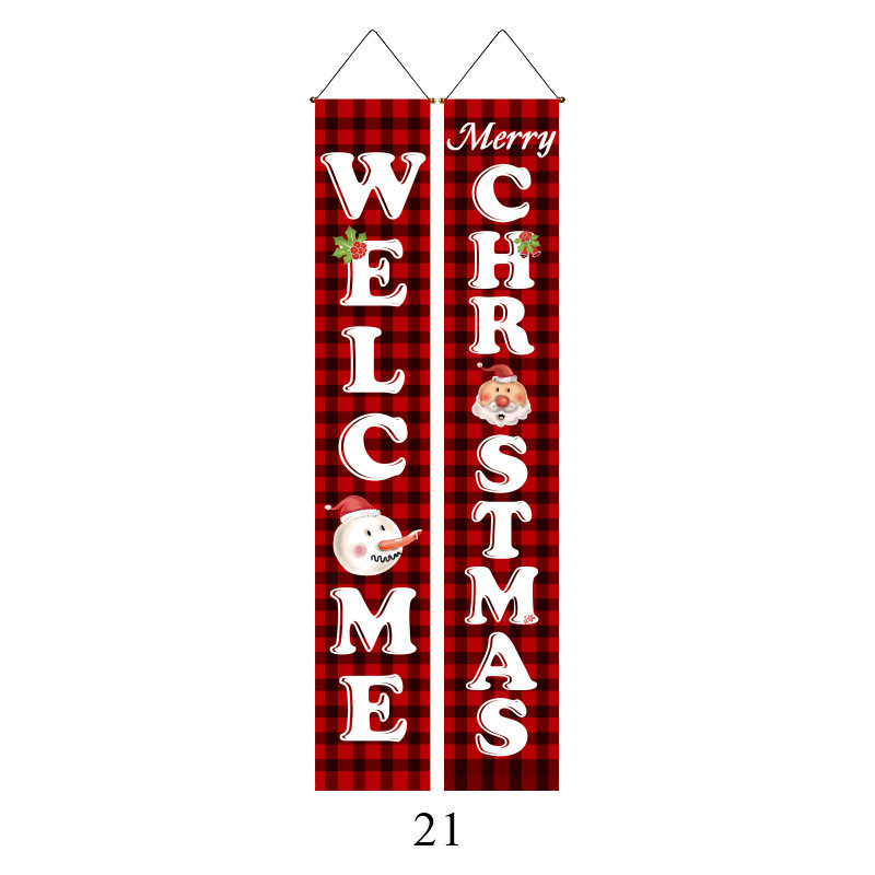 Christmas Outdoor Hanging Banner Porch Couplet Banners For Christmas Decoration Home Wall Door Holiday Party