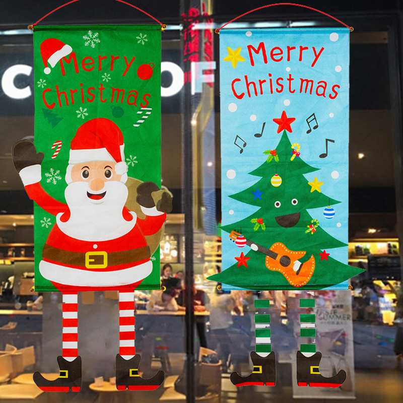 Double sided Christmas Garden flag decoration hanging picture cloth door hanging