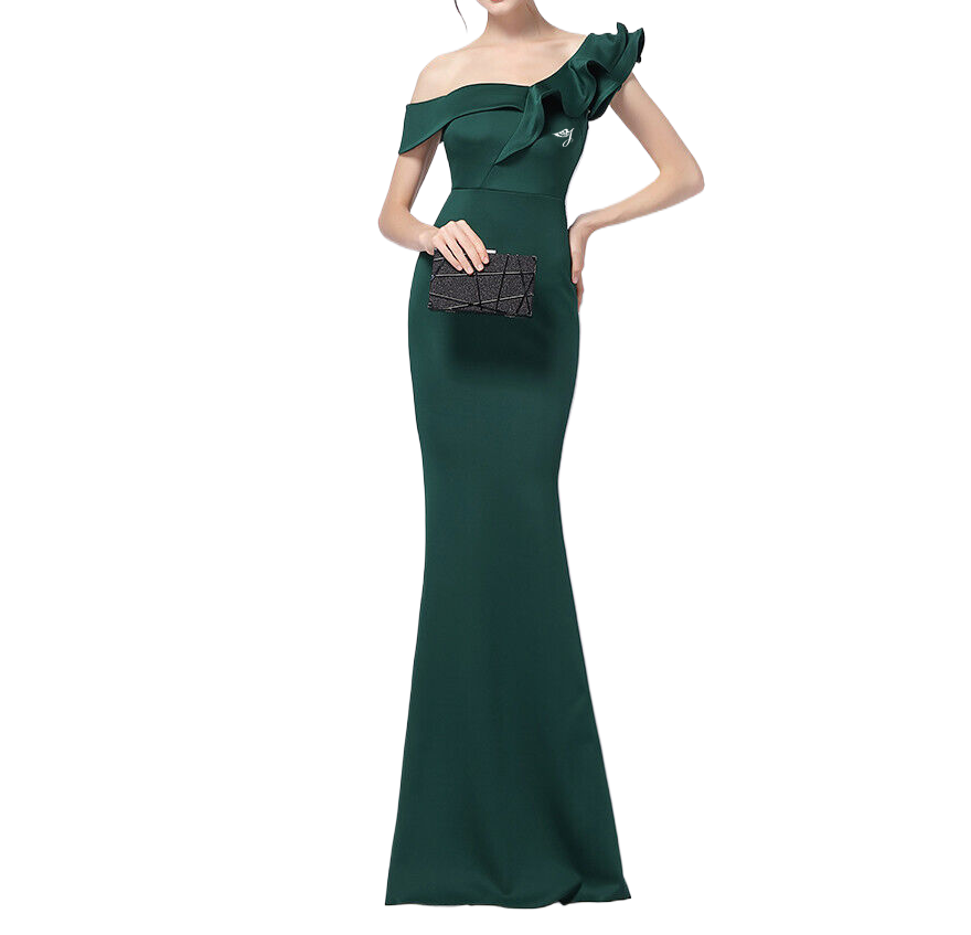 SMO fishtail dress casual dresses elegant vintage green long dress