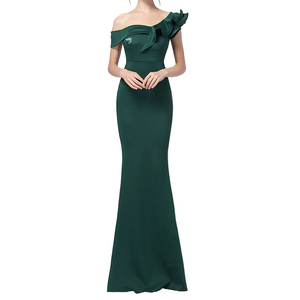 SMO fishtail dress casual dresses elegant vintage green long dress