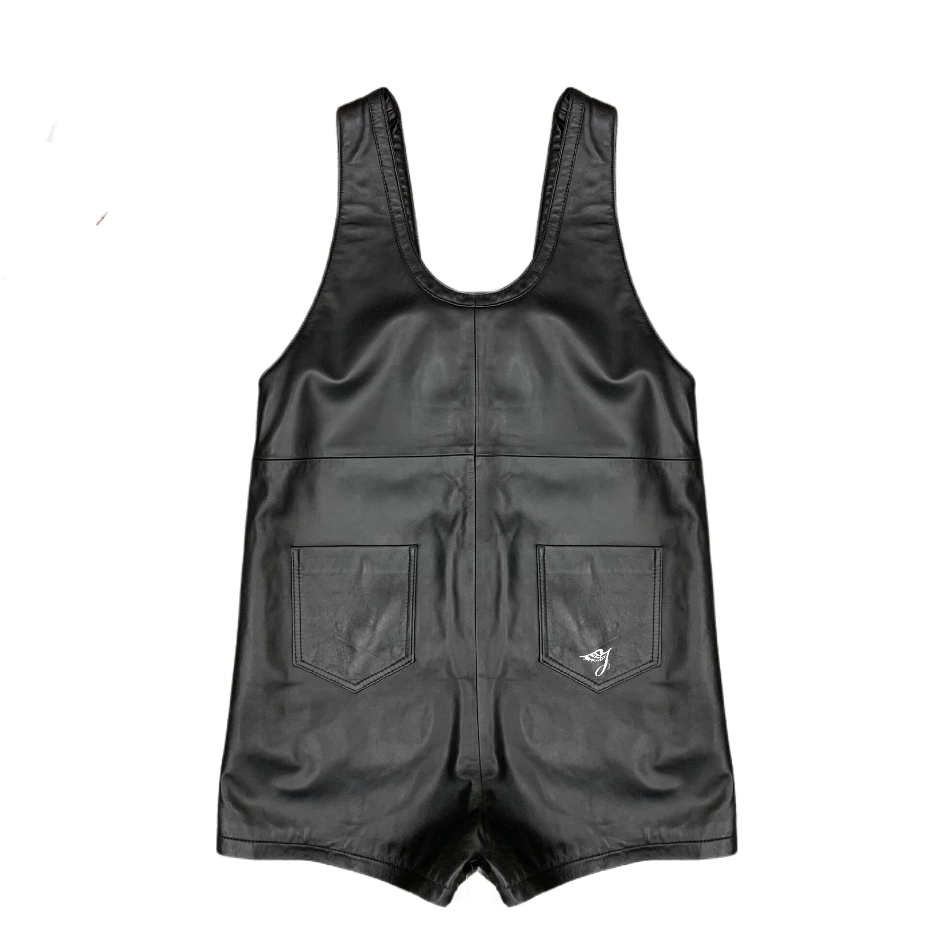 SMO leather jumpsuit women sleeveless leather jumpsuit women sexy black baggy pockets women sexy shorts