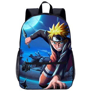 Mochila na ruto escola infantil 17" anime large schoolbag cute student school backpack with laptoplayer