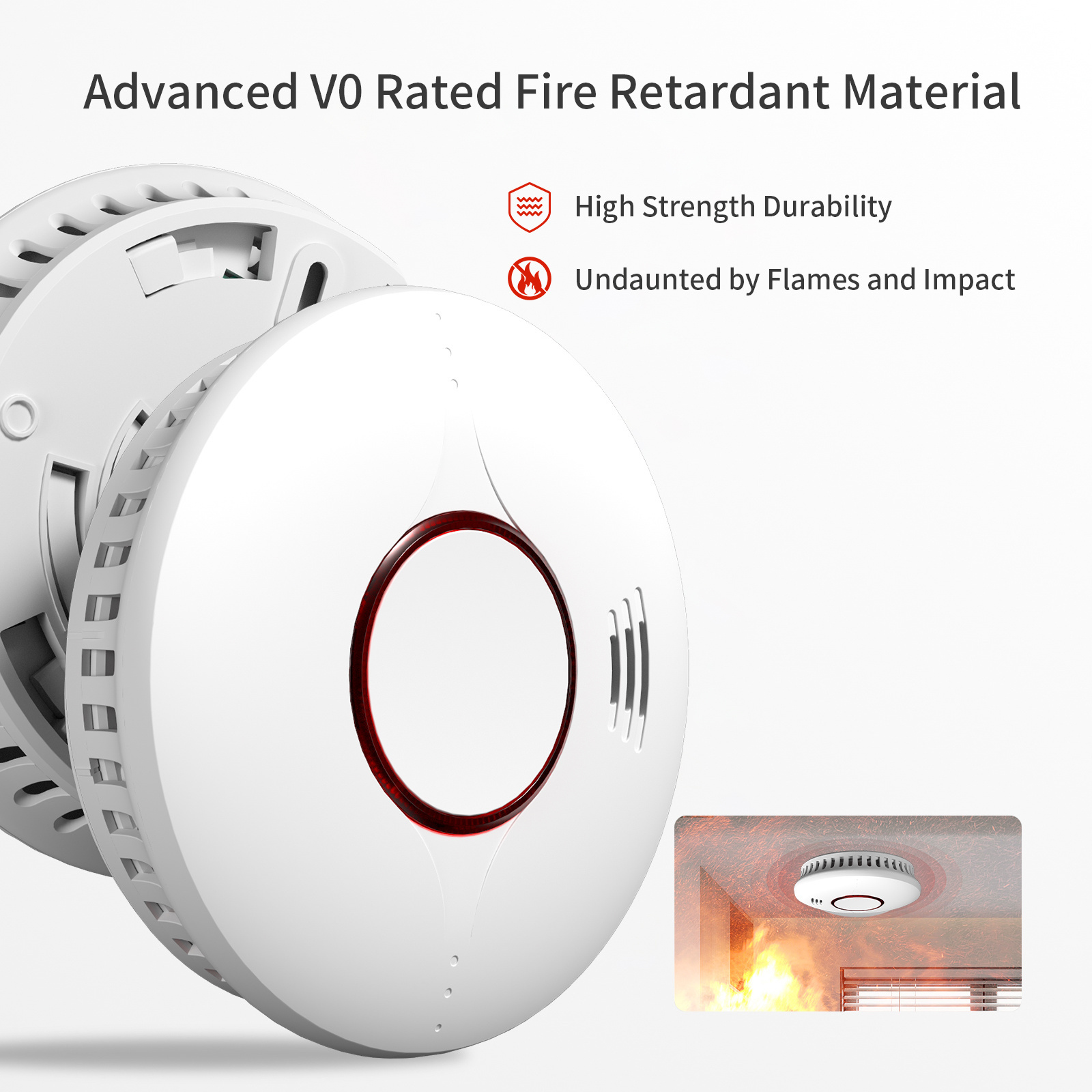 CR17450 Battery and DC3V Operating voltage smoke detector EN14604 CE