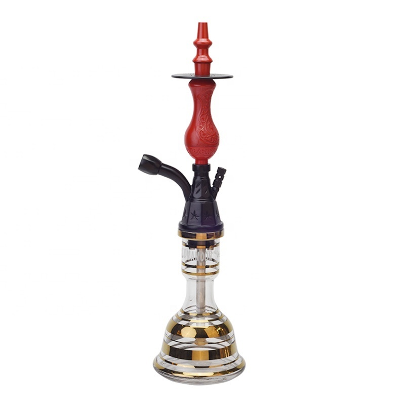 Three Color Egypt Style Hookah One Hose Glass Shisha Zinc Hookah Pipe