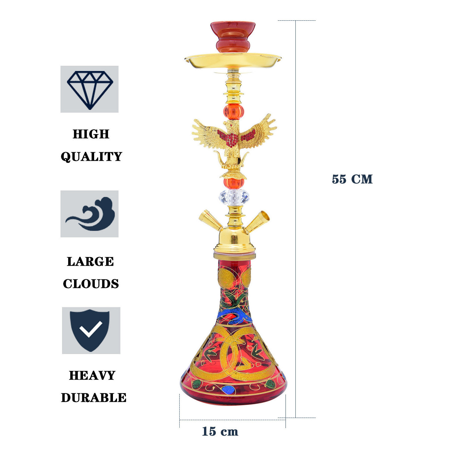 Hubbly Bubbly Hookah 2 Pipe 4 Pipe Hookah Egyptian Hubbly Bubbly Hookah Premium Shisha Set Narguil Huka Arabic Shisha