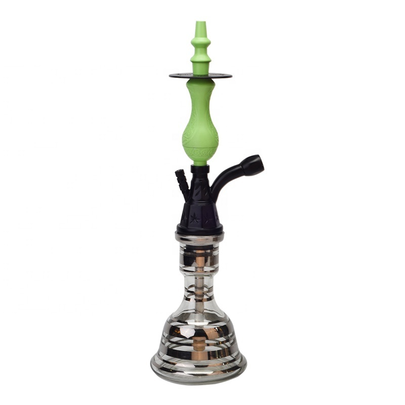 Three Color Egypt Style Hookah One Hose Glass Shisha Zinc Hookah Pipe