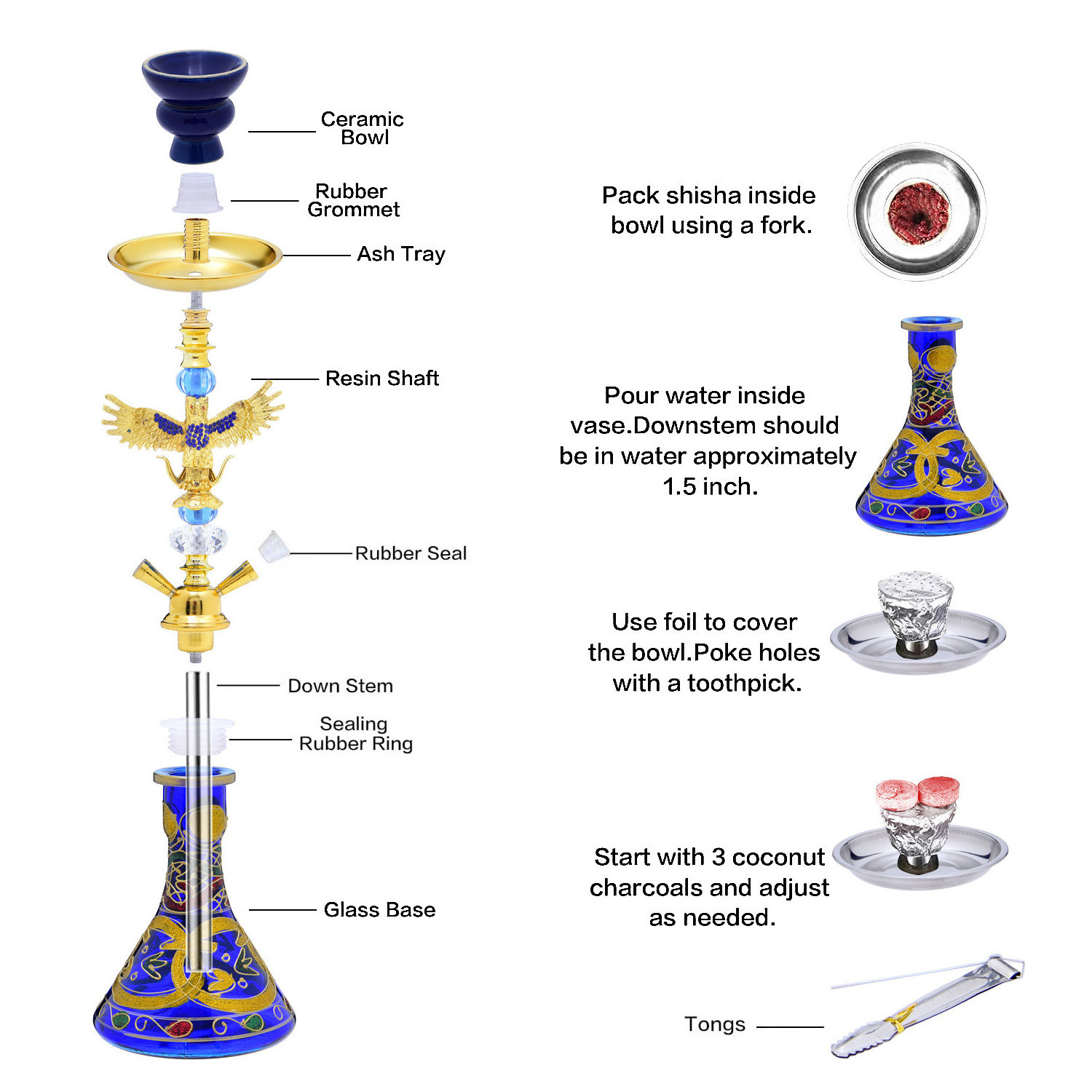 Hubbly Bubbly Hookah 2 Pipe 4 Pipe Hookah Egyptian Hubbly Bubbly Hookah Premium Shisha Set Narguil Huka Arabic Shisha