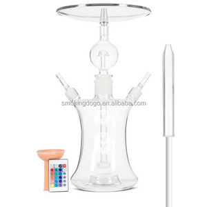 New Design Clear Borosilicate Shisha Art Glass Hookah Two Smoking Pipe Joint With Glass Hookah Molasses  Catcher Chicha