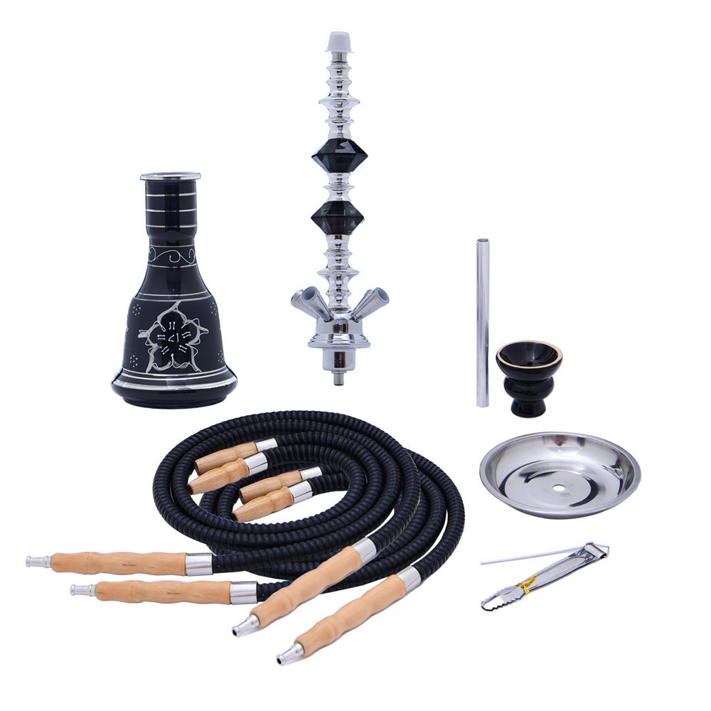 Saudi Arabia Hookah Hubbly Bubbly Hookah 4 Pipe 4 Hose Shisha Hookah Red Blue Black Color Custom Available