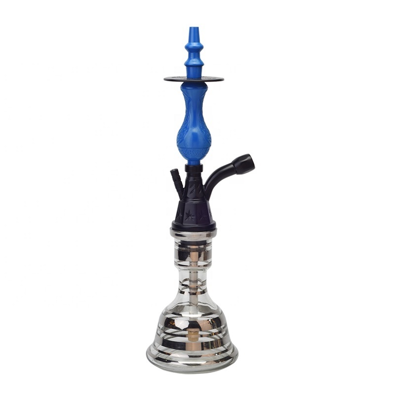 Three Color Egypt Style Hookah One Hose Glass Shisha Zinc Hookah Pipe