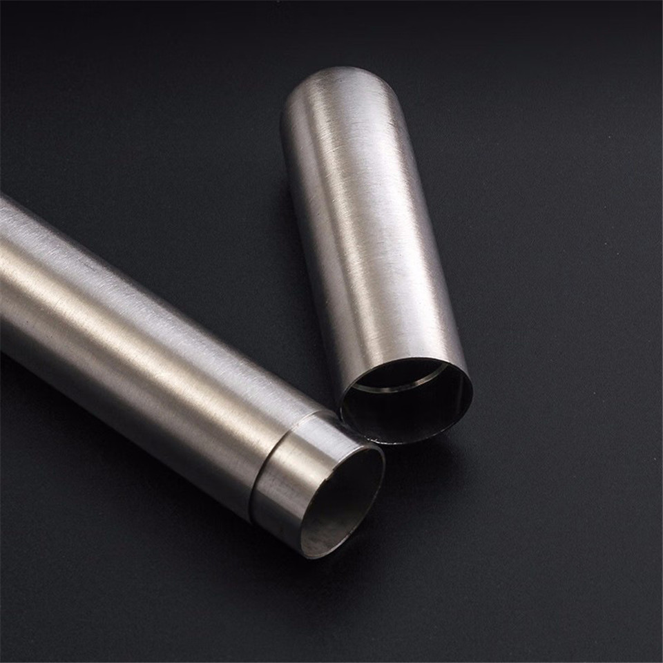 Stainless Steel Food Grade Cigar Tubes Packaging Travel Crushproof Empty Single Pack Cigar case Length 18cm Diameter 22mm