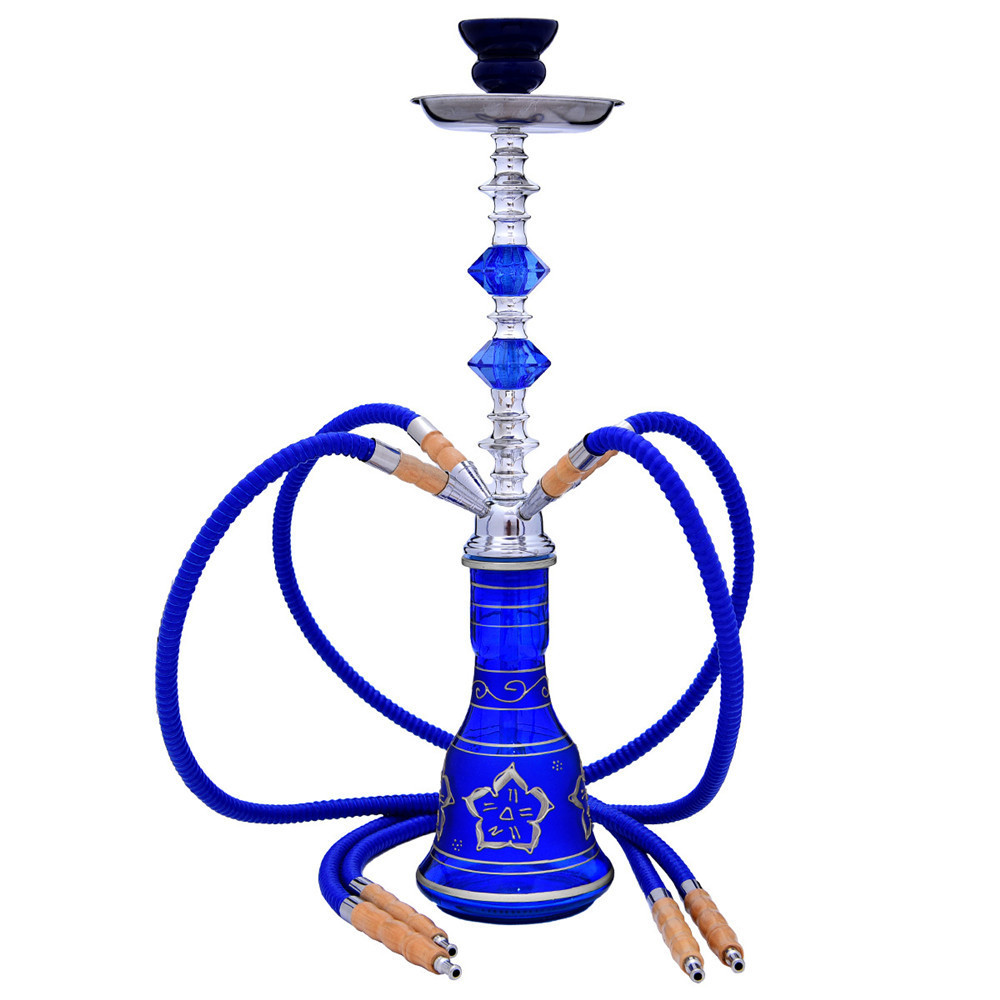 Saudi Arabia Hookah Hubbly Bubbly Hookah 4 Pipe 4 Hose Shisha Hookah Red Blue Black Color Custom Available