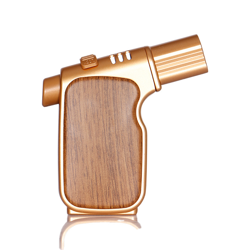 New item refillable gun shape windproof lighter custom logo classical powerful four flame cigar torch lighters