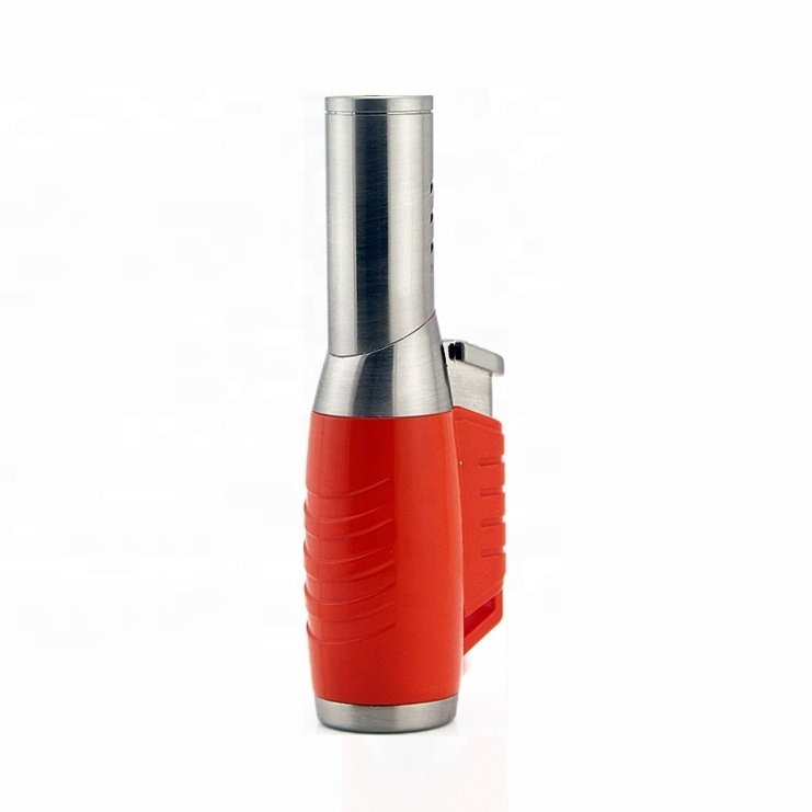 Hot sale custom logo windproof metal refillable scorch torch lighter with moving head