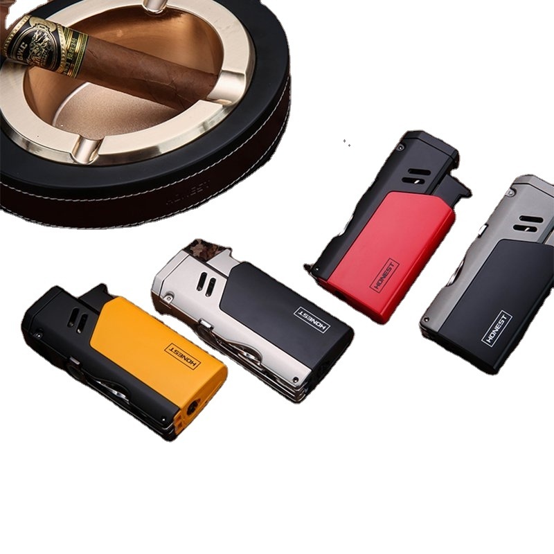 Hot Sale Zinc Alloy Heat Resisting Windproof Custom Logos Powerful Torch Lighter