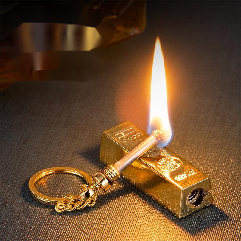 wholesale lighter bulk bottle opener gold bar dragon keychain lighter matches emergency keychain flint fire starter