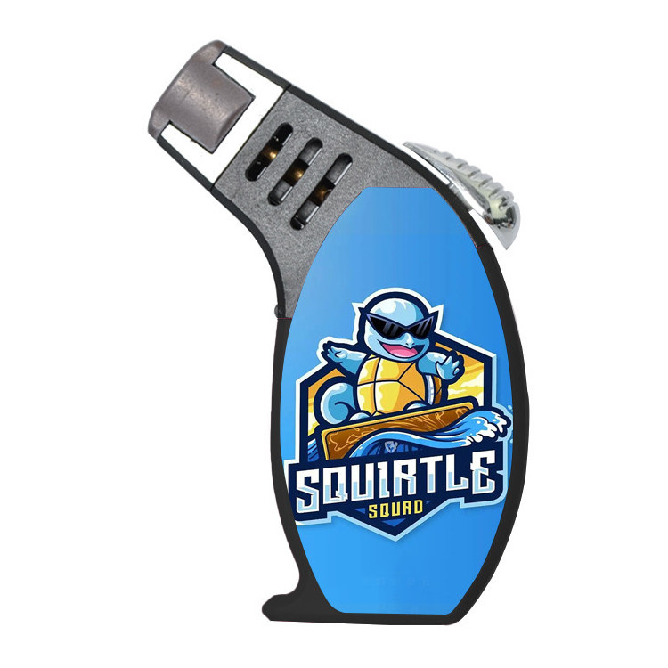 Attractive Design Custom Logos Powerful Blue Flame Windproof Refillable Jet Slant Torch Lighters