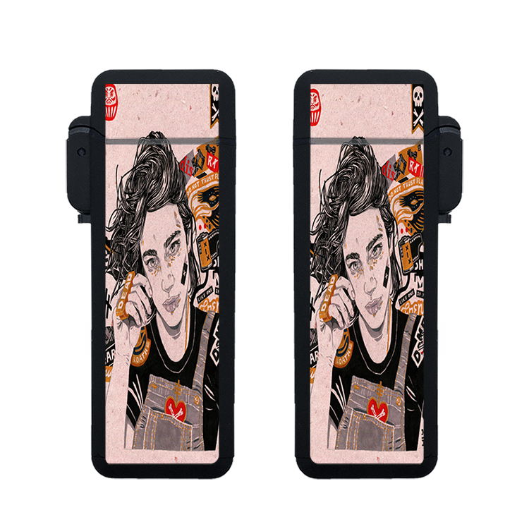 2022 new arrivals customized novelty logo refillable outdoor double side cigarette smoke windproof wholesale lighters