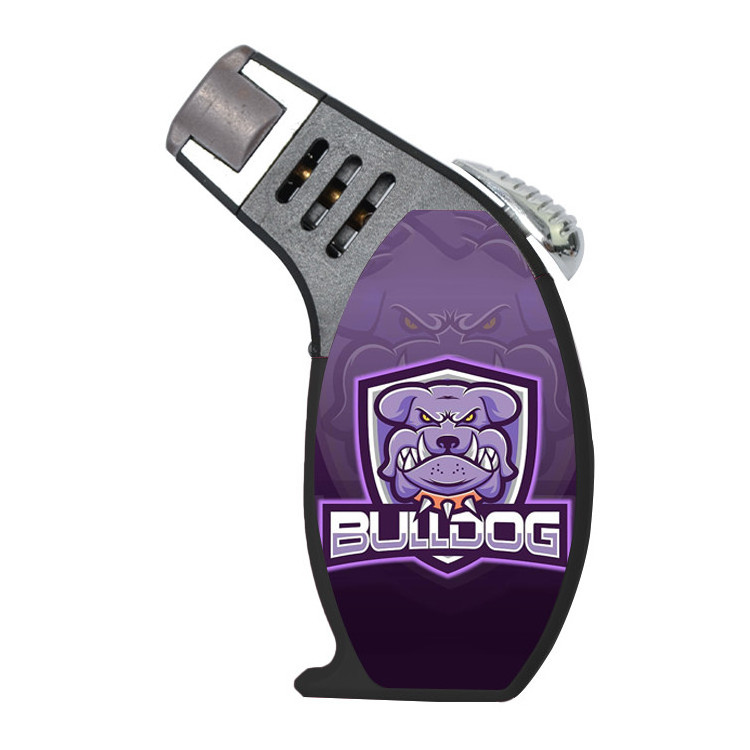 Attractive Design Custom Logos Powerful Blue Flame Windproof Refillable Jet Slant Torch Lighters