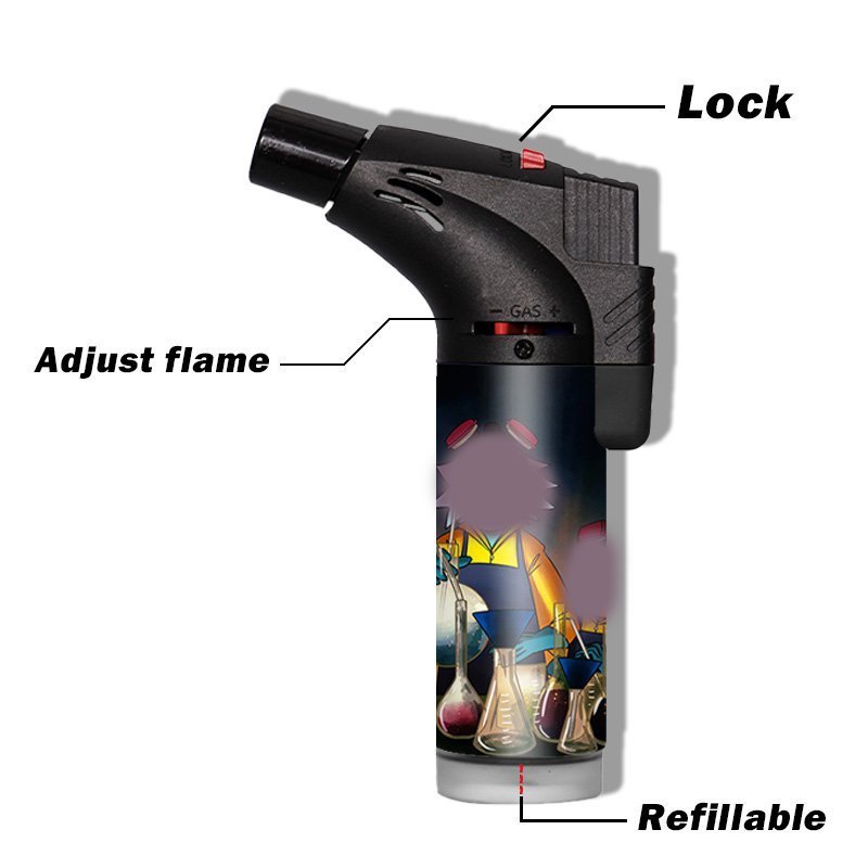 TECHNO wholesale hot sale custom logos gas fast shipping encendedor refillable cheap slant torch lighter for outdoor