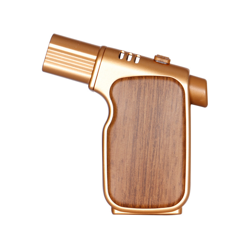 New item refillable gun shape windproof lighter custom logo classical powerful four flame cigar torch lighters