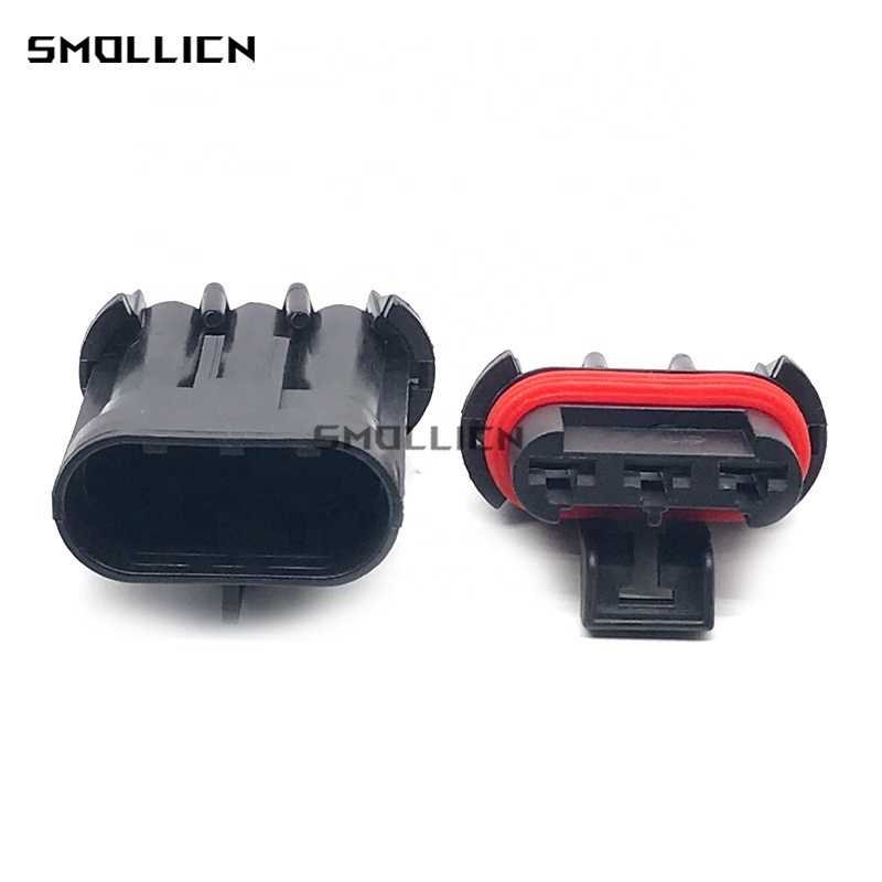 3 Pin Delphi Male Female Waterproof Auto Cooling Radiator Fan Pa66 Connectors For Buick Fords 12124685 12124686 DJ70382A-6.3-21