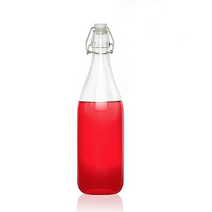 Water Bottles for Juice with Swing Stopper Swing Top Clip Cup Glass 1liter Glass Bottle Flip Top Cup Beverage 1000ml Beer Bottle