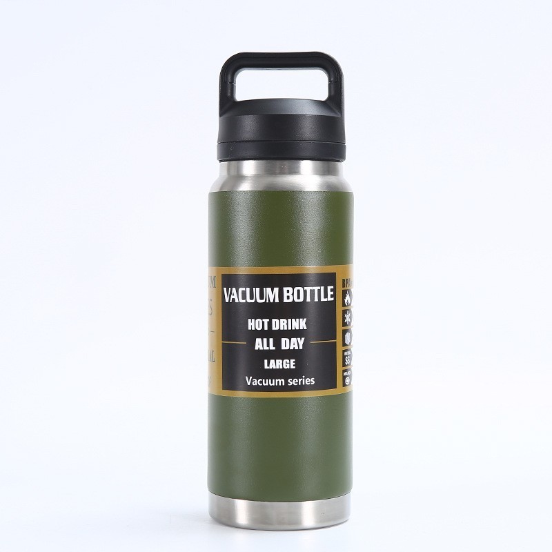 New Hot sell tumbler chug lid water bottle large capacity 1L double wall stainless steel portable bottle With wide mouth