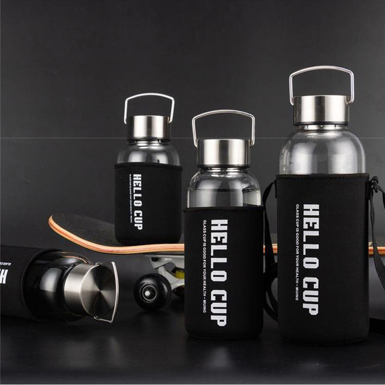 New Stock Arrival High Quality Heat-Resistant Outdoor Sports Drinking Travel Glass Water With Infuser Tea Bottle