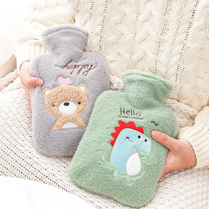 Hot Water Bottle Hands-in Hot Water Bag Heating Pad with Soft Plush Cover for Hot Compress Hand Feet Warmer Neck Shoulder Pain