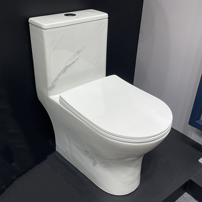 new  design toilet marble pattern washdown one piece toilet decal design toilet color rimless