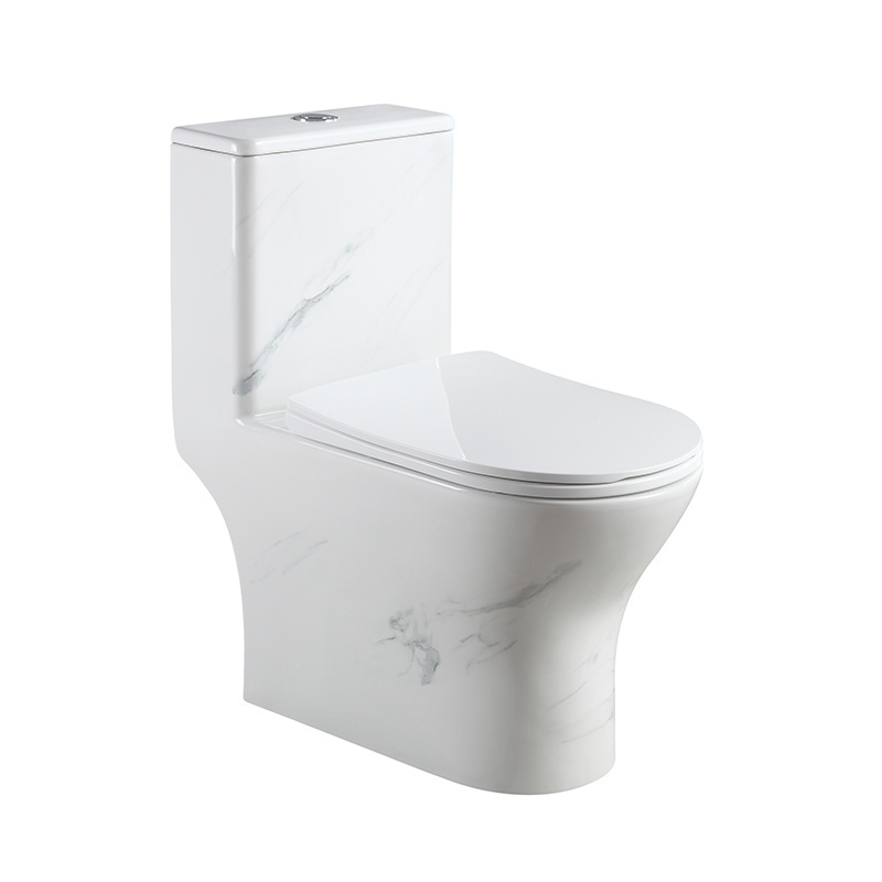 new  design toilet marble pattern washdown one piece toilet decal design toilet color rimless