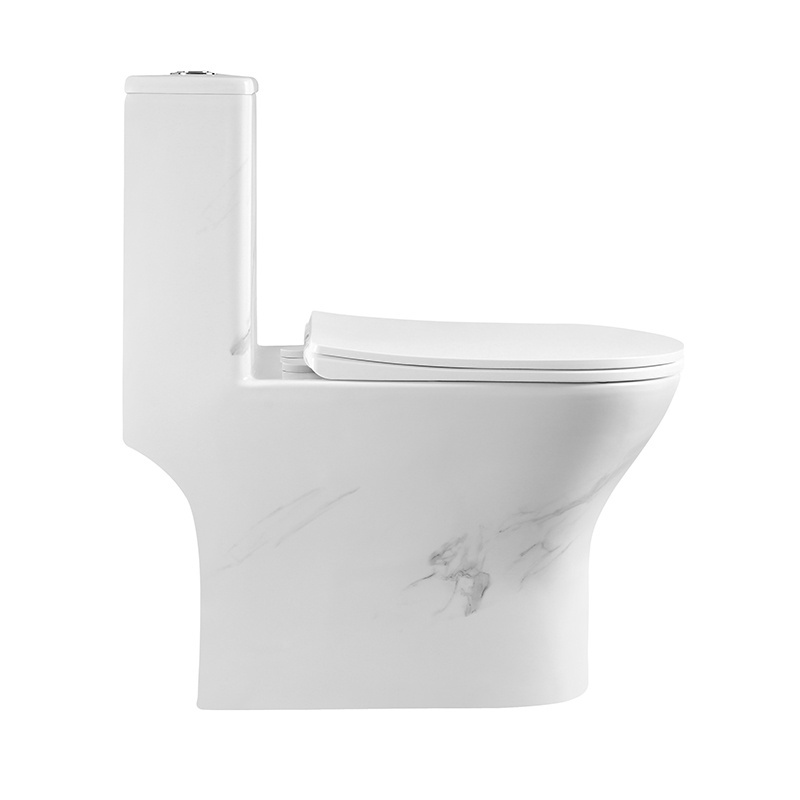 new  design toilet marble pattern washdown one piece toilet decal design toilet color rimless