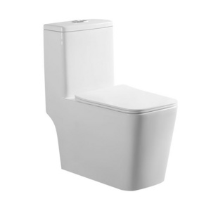 Simple design ceramic rimless washdown one piece wc toilet bowl for public hotel home