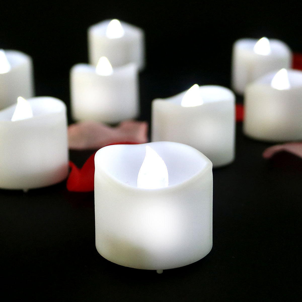 Two Color 3D Free Flame Warm Light Paraffin Wax 5Dual Color 3D Flameless Warm Candle Hours Timer Flameless Tea Light Led Candle