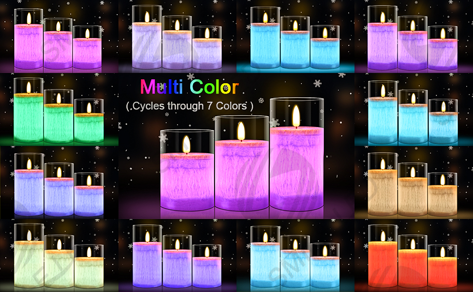 Flameless Votive Candles Flickering RGB LED Candle Battery Operated LED Tea Lights in Colorful for Wedding Festival Decoration