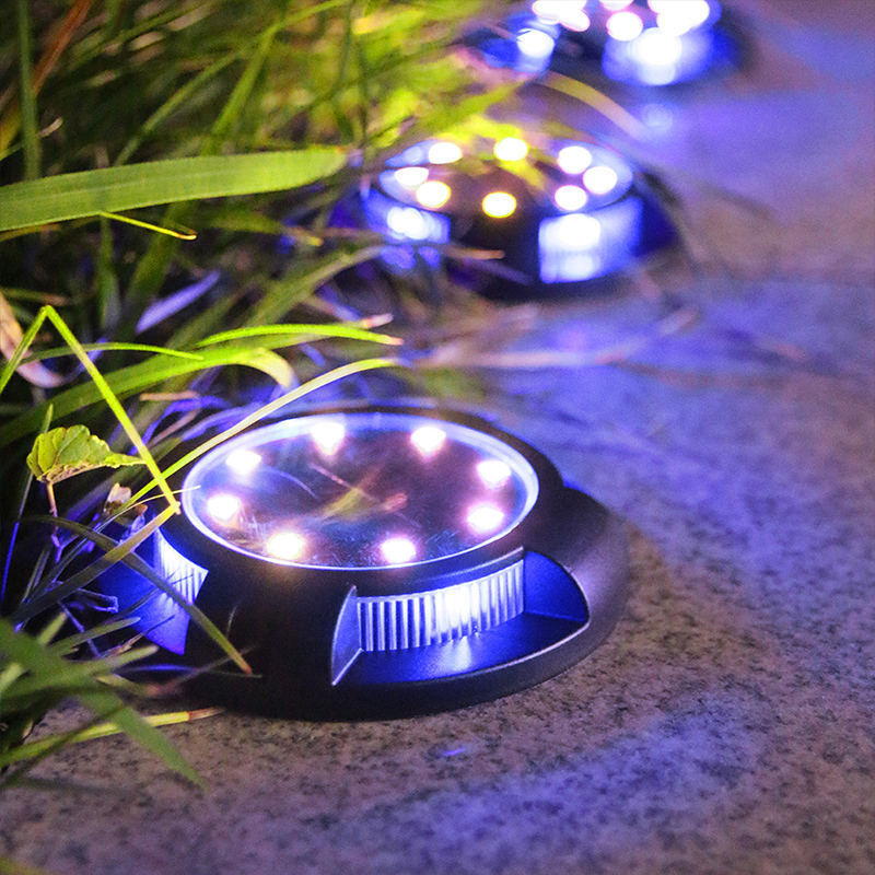 Outdoor Waterproof Buried Lights Garden Landscape Yard Deck Patio Pathway Walkway Lawn Lamp Solar Powered Disk Lights