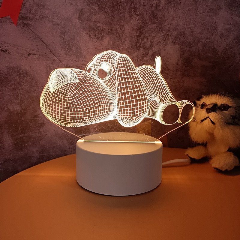 3A Battery Small Plug In Battery Operated Acrylic bts Table Lamp 3d Led Night Touch Light For Kids Home