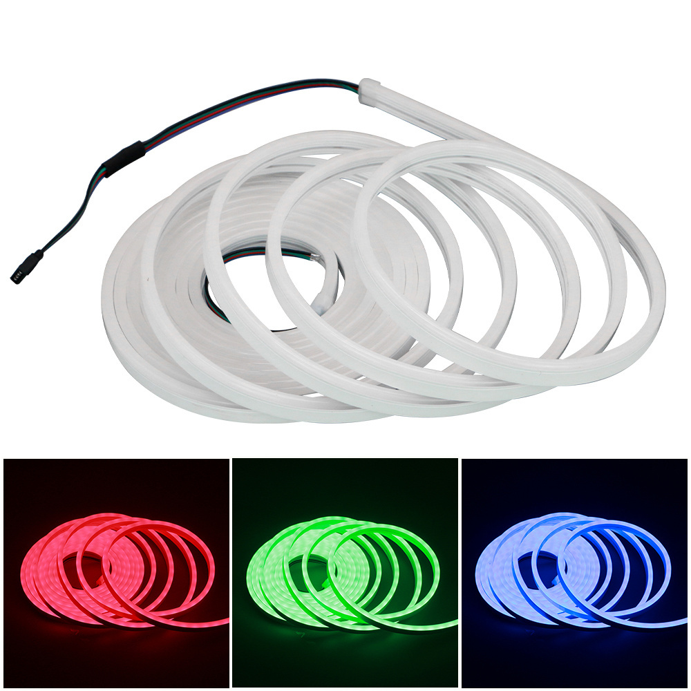 Led side bend neon flex white waterproof dream color RGB pixel Flat Horizontal 6*12mm 12V 24V flex rope lights